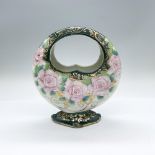 Japanese Nippon Style Porcelain Basket Vase