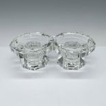 2pc Orrefors Crystal Candle Holders, Totem Trio
