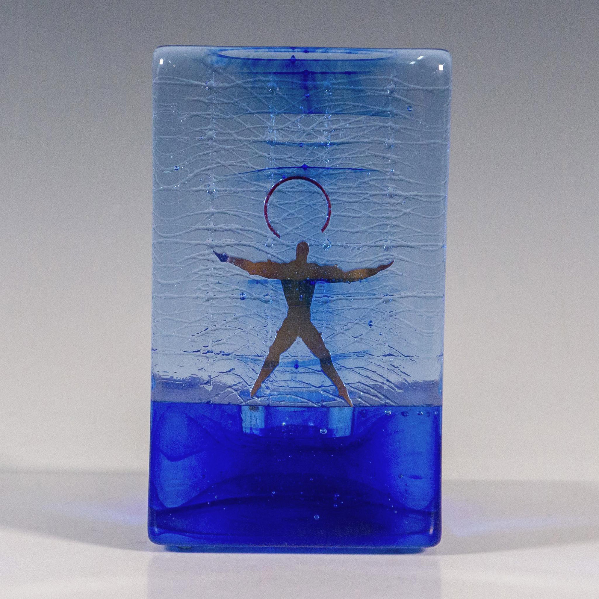 Kosta Boda by Bertil Vallien Blue Art Glass Candle Holder - Image 2 of 3