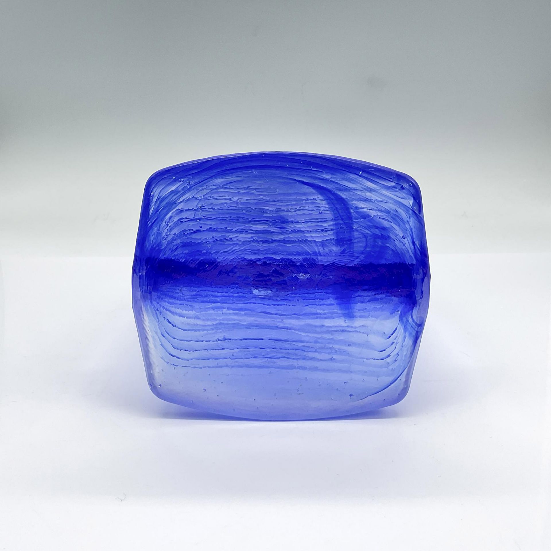Kosta Boda Glass Candleholder, Ice Age Blue - Image 3 of 3