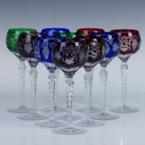 10pc Ajka Marsala Colorful Tall Hand-etched Glasses