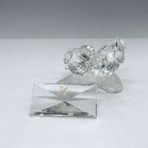 2pc Swarovski Crystal Figurine, Turtledoves and Plaque
