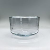 Mid-century Glass Bowl, Hint of Blue, Signed