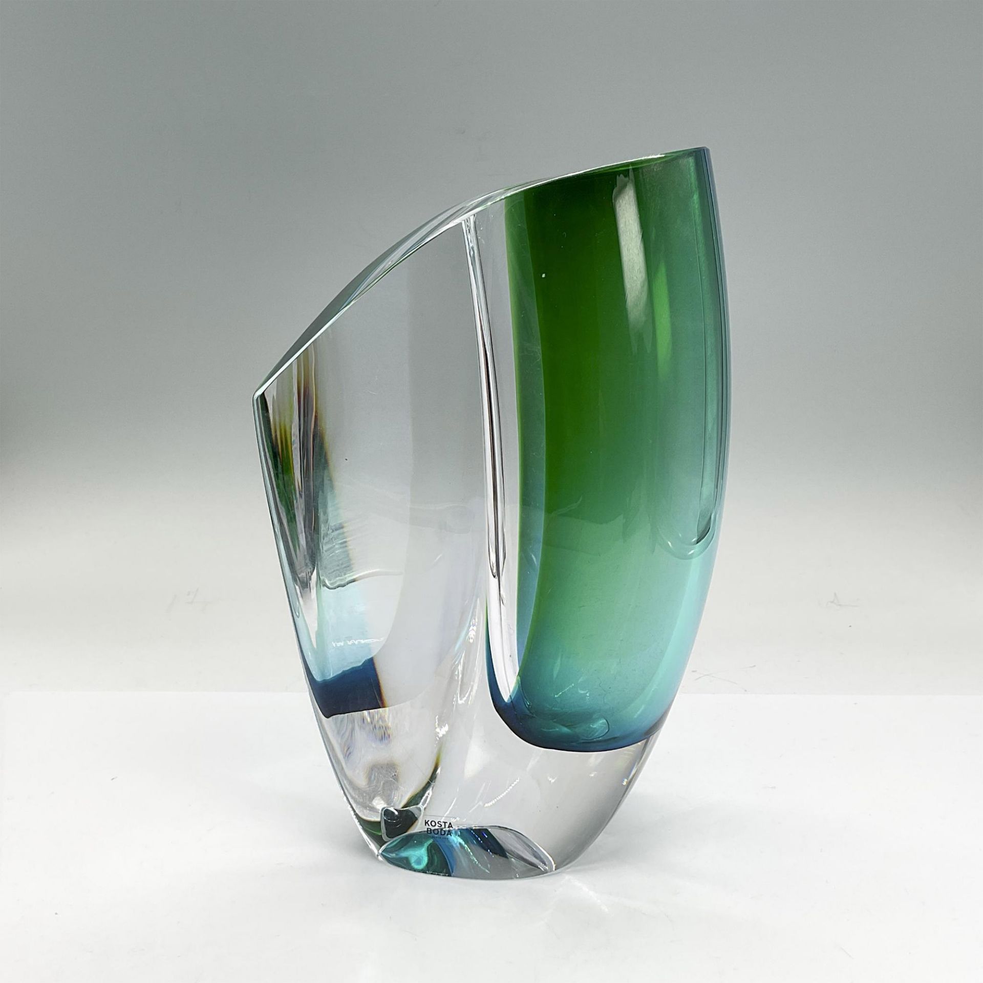 Kosta Boda Glass Vase, Saraband Blue and Green