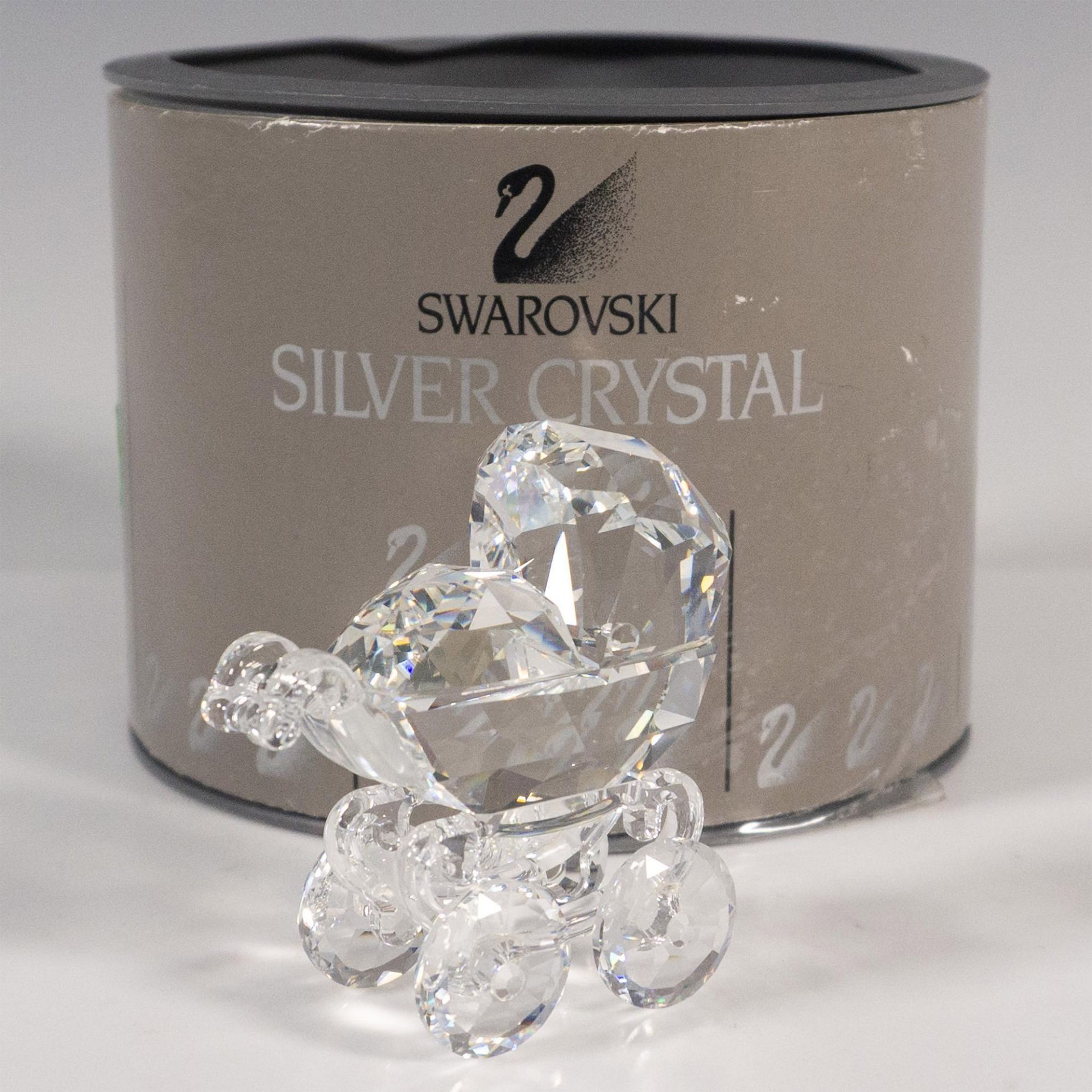 Swarovski Silver Crystal Figurine, Baby Carriage - Bild 2 aus 6