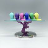 7pc Alessi Colorful Napkin Rings and Cake Stand