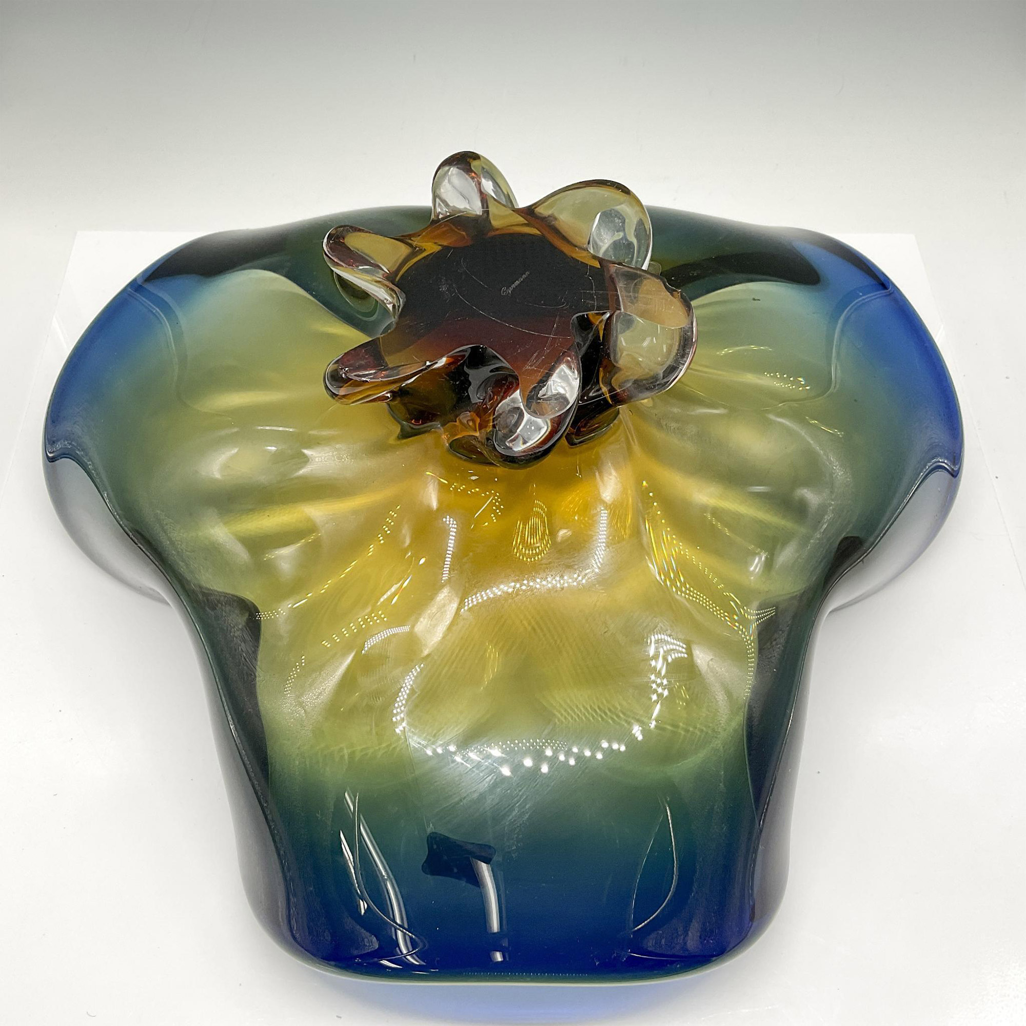 Egermann Bohemian Art Glass Centerpiece Bowl - Image 3 of 4
