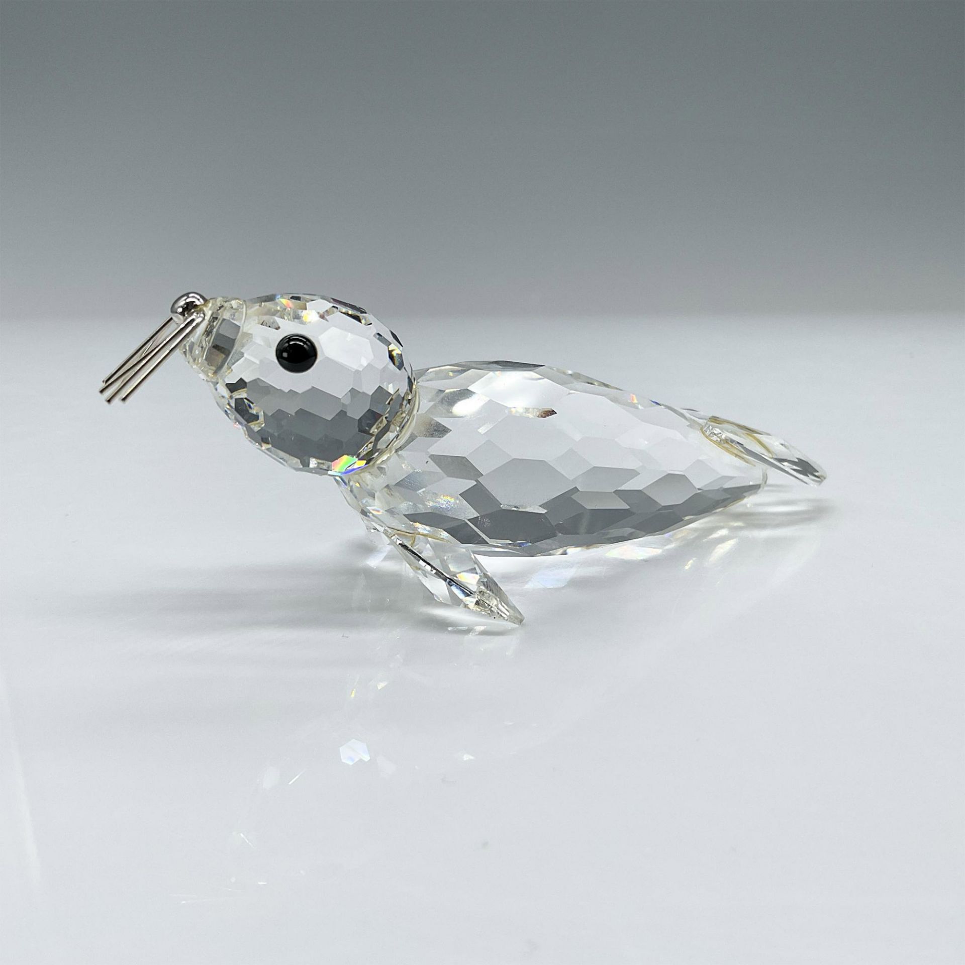 Swarovski Silver Crystal Figurine, Seal with Silver Whiskers