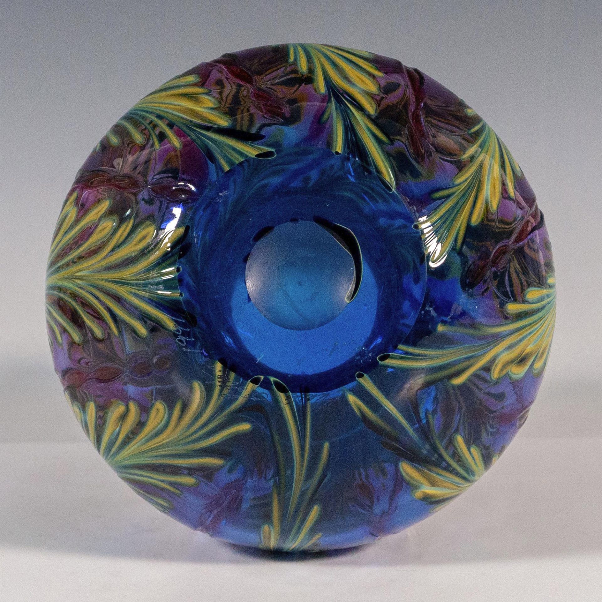 Charles Lotton Art Glass Studio Vase, Wisteria Signed - Bild 3 aus 3