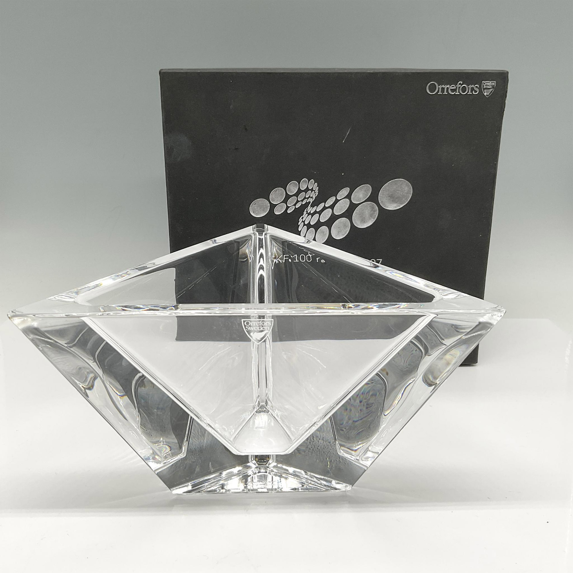 Orrefors Crystal Triangle Bowl - Image 4 of 4