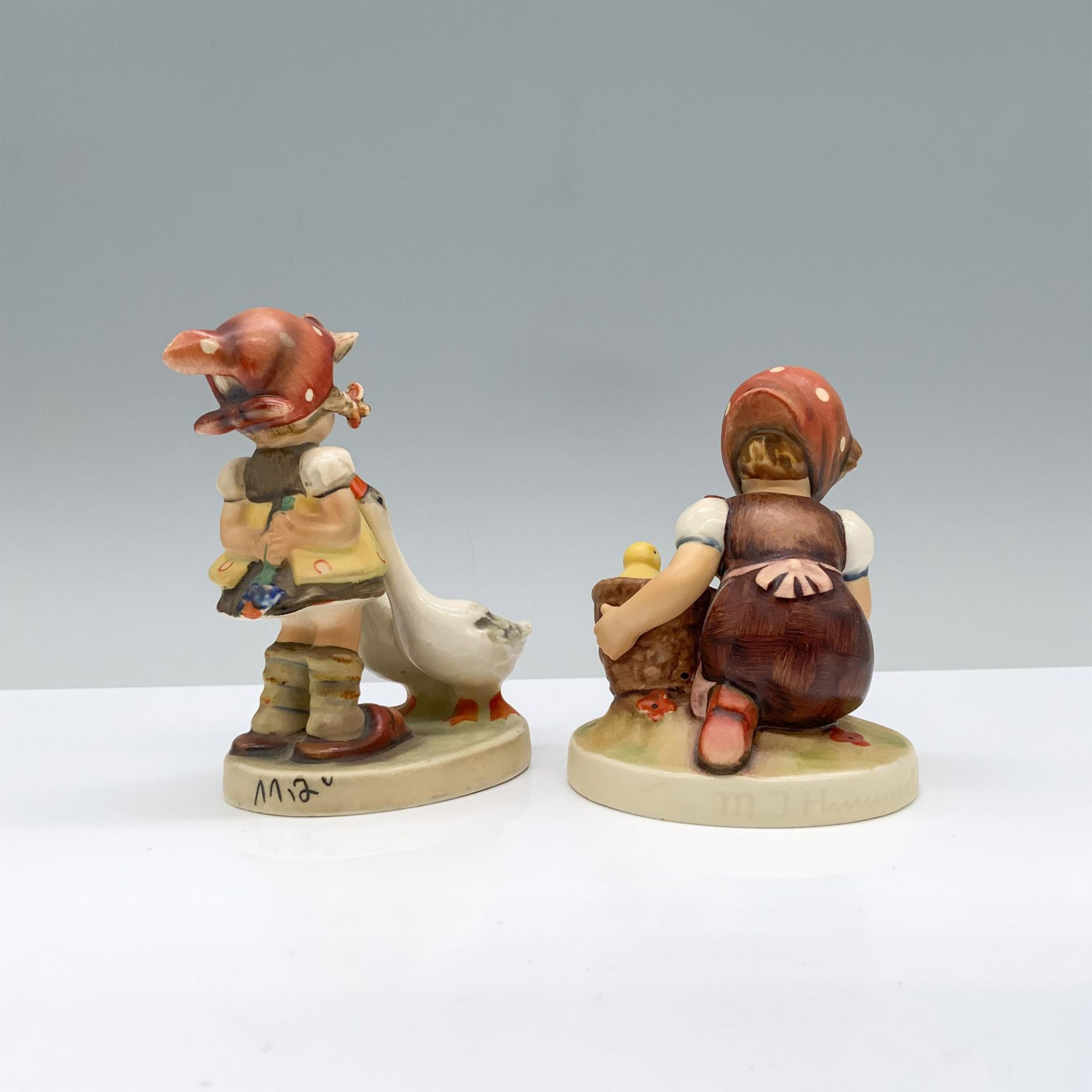 2pc Goebel Hummel Figurines, Chick Girl & Goose Girl - Image 2 of 3