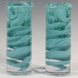 Pair of Kosta Boda by Anna Ehrner Glass Candle Holder, Atoll