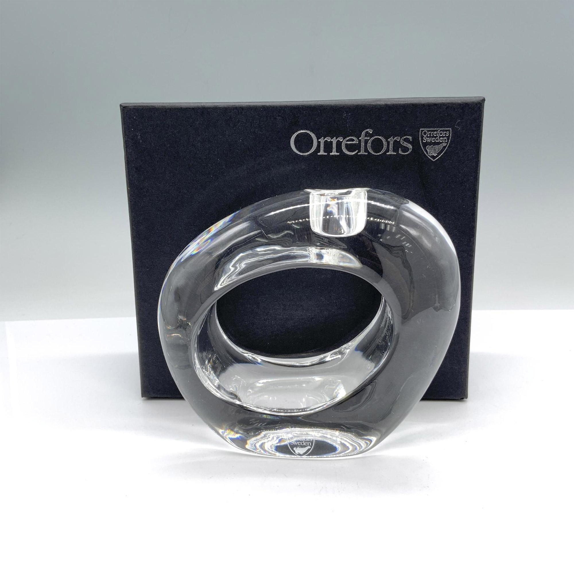 Orrefors Crystal Avlang Oval Candle Holder - Image 5 of 5