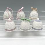 6pc Lladro Porcelain Annual Bell Ornaments
