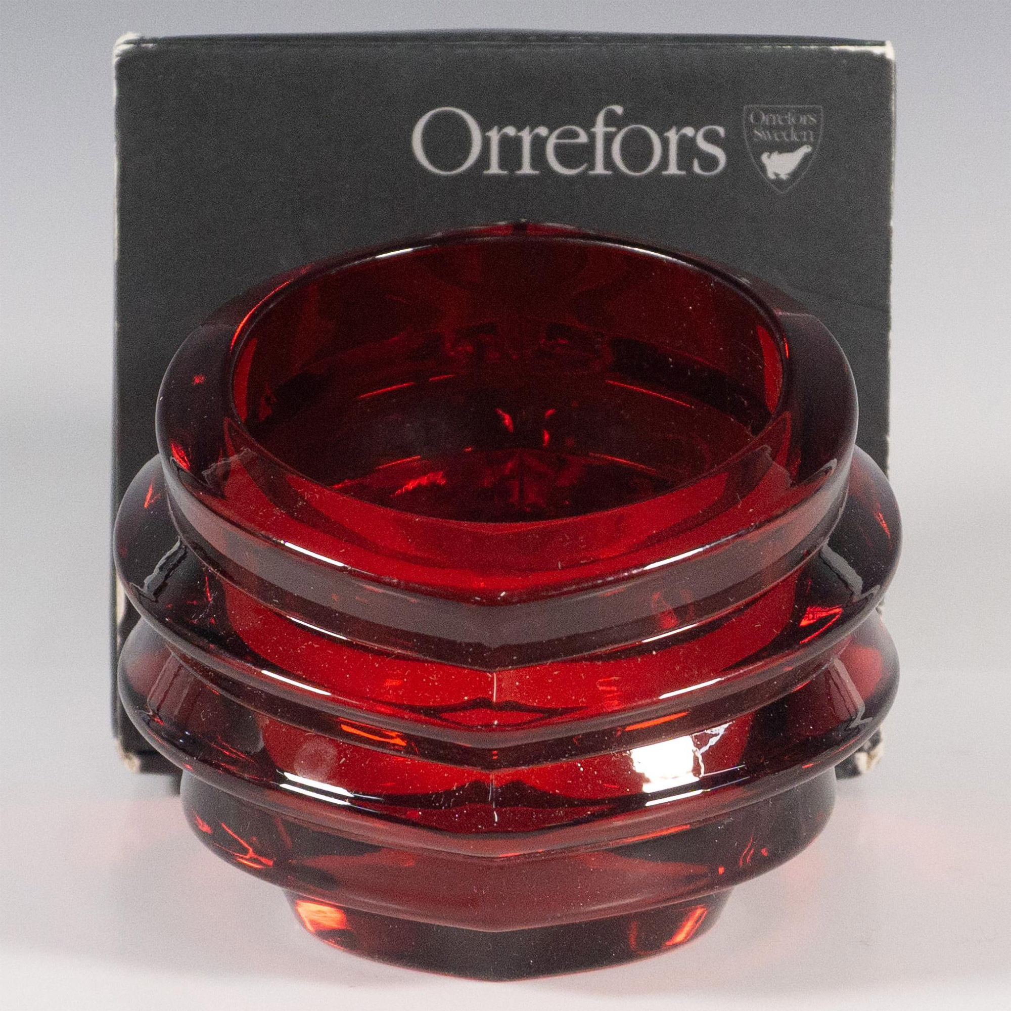 Orrefors Crystal Candle Holder, Eko Red Votive - Image 2 of 3