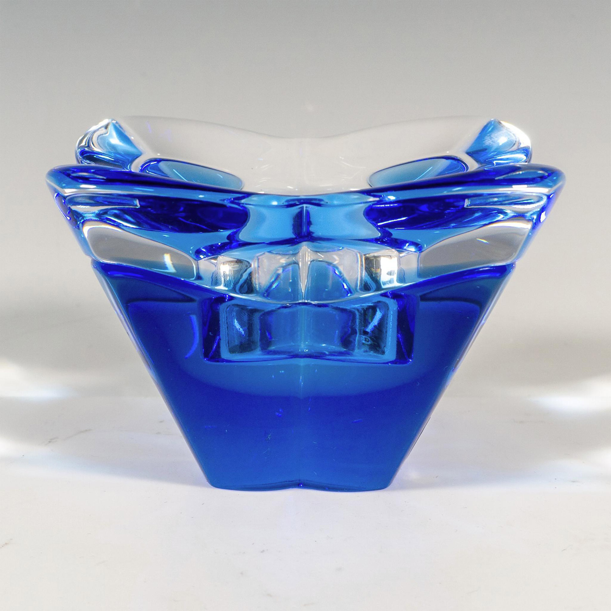 Orrefors by Lars Hellsten Crystal Candle Holder, Cornflower - Image 2 of 4