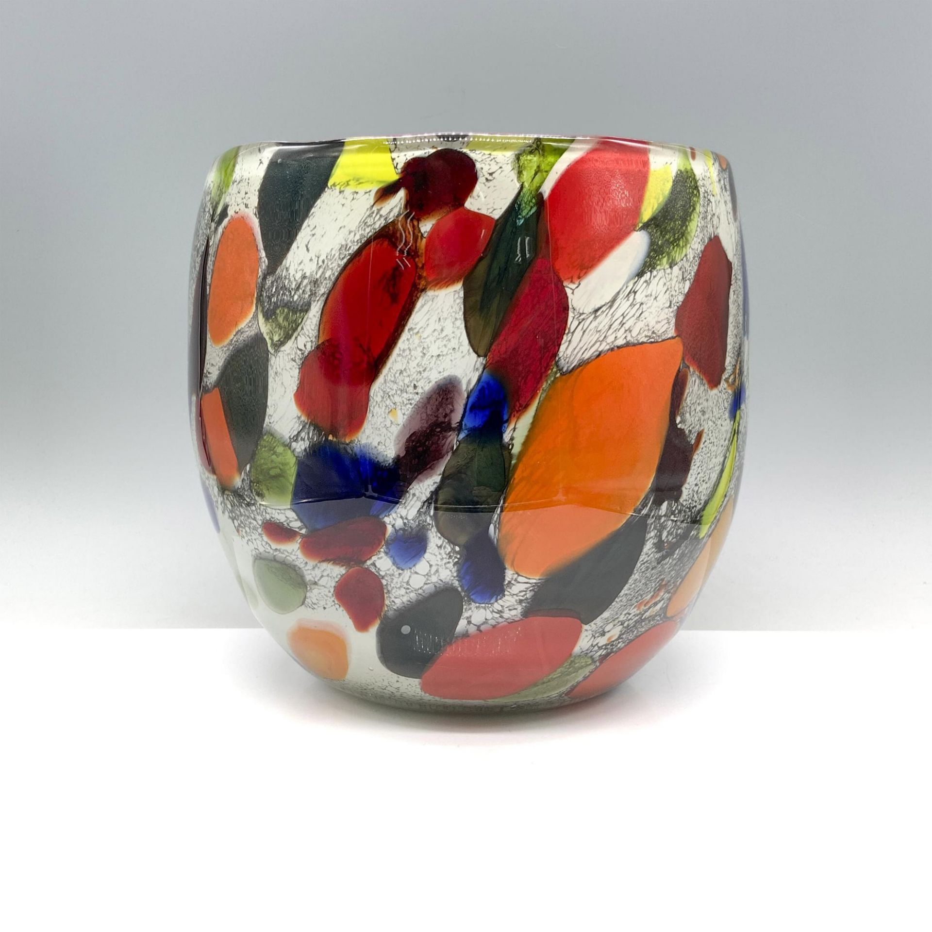 Colorful Large Murano Style Art Glass Vase - Bild 2 aus 6