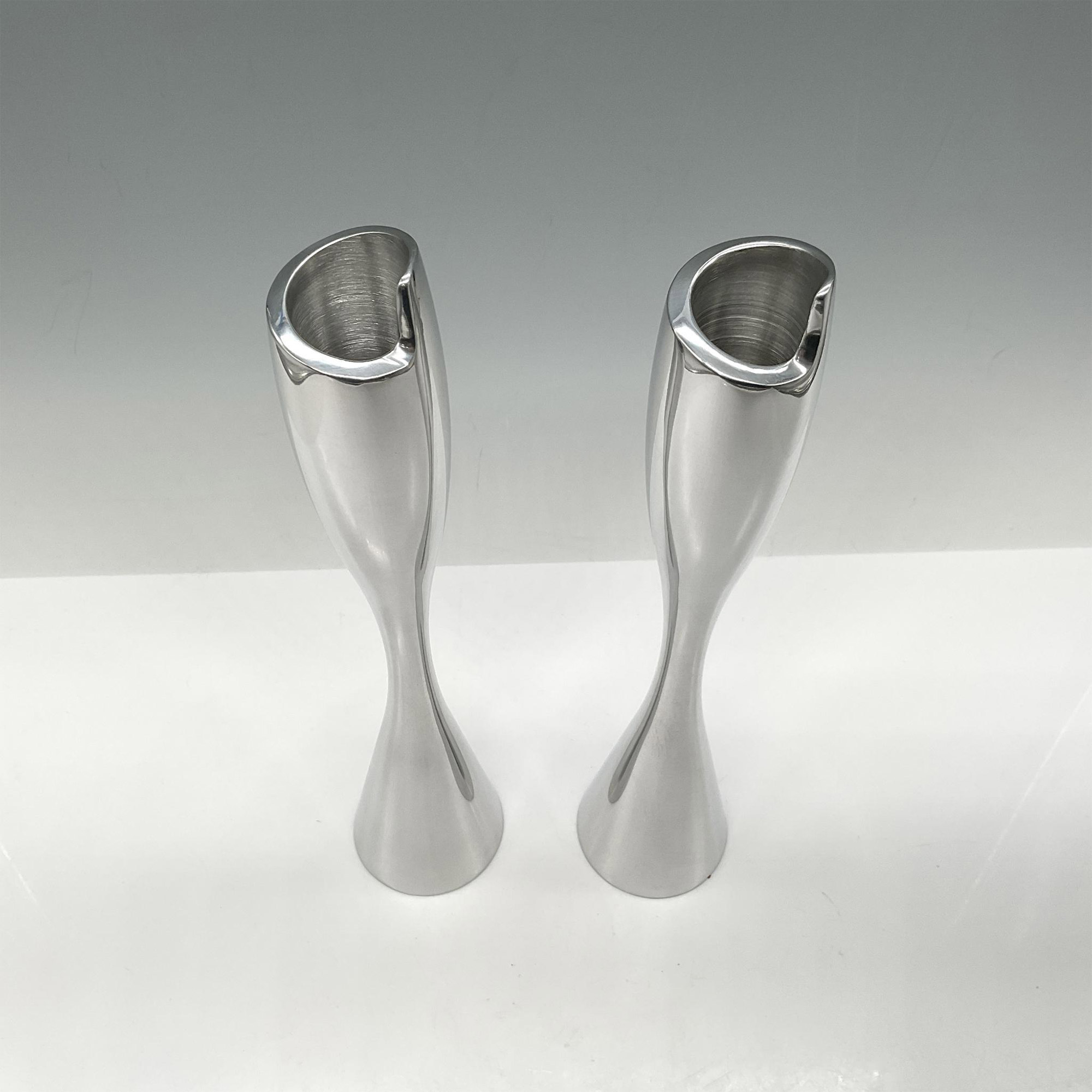 Pair of Nambe' Aluminum Candle Holders - Image 2 of 4