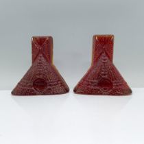2pc Art Glass Teepee Bookends