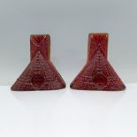 2pc Art Glass Teepee Bookends