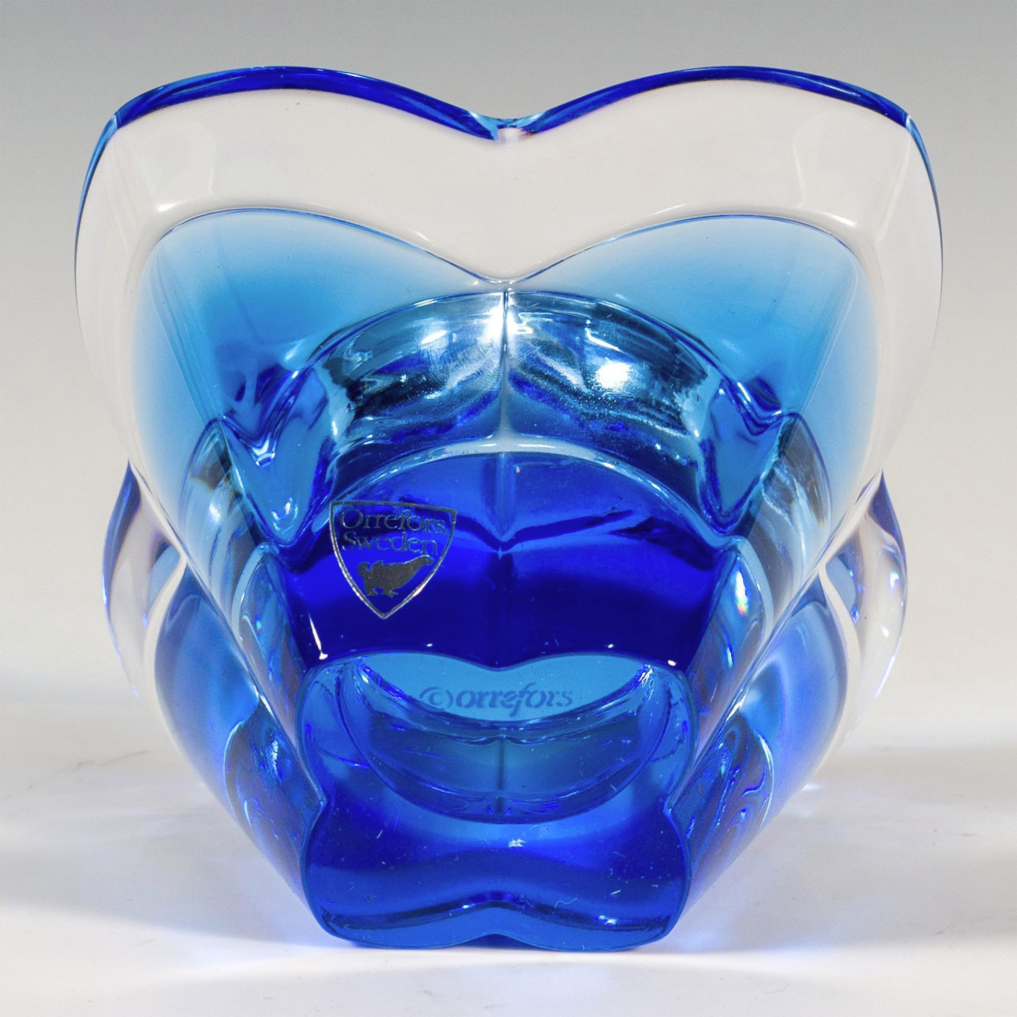 Orrefors by Lars Hellsten Crystal Candle Holder, Cornflower - Image 4 of 4