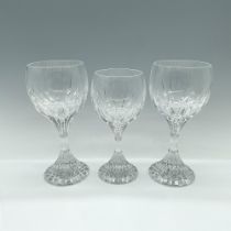 3pc Baccarat Crystal Wine Glasses, Massena Pattern