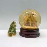 2pc Wilderness Snow Globe and Emerald City Paperweights