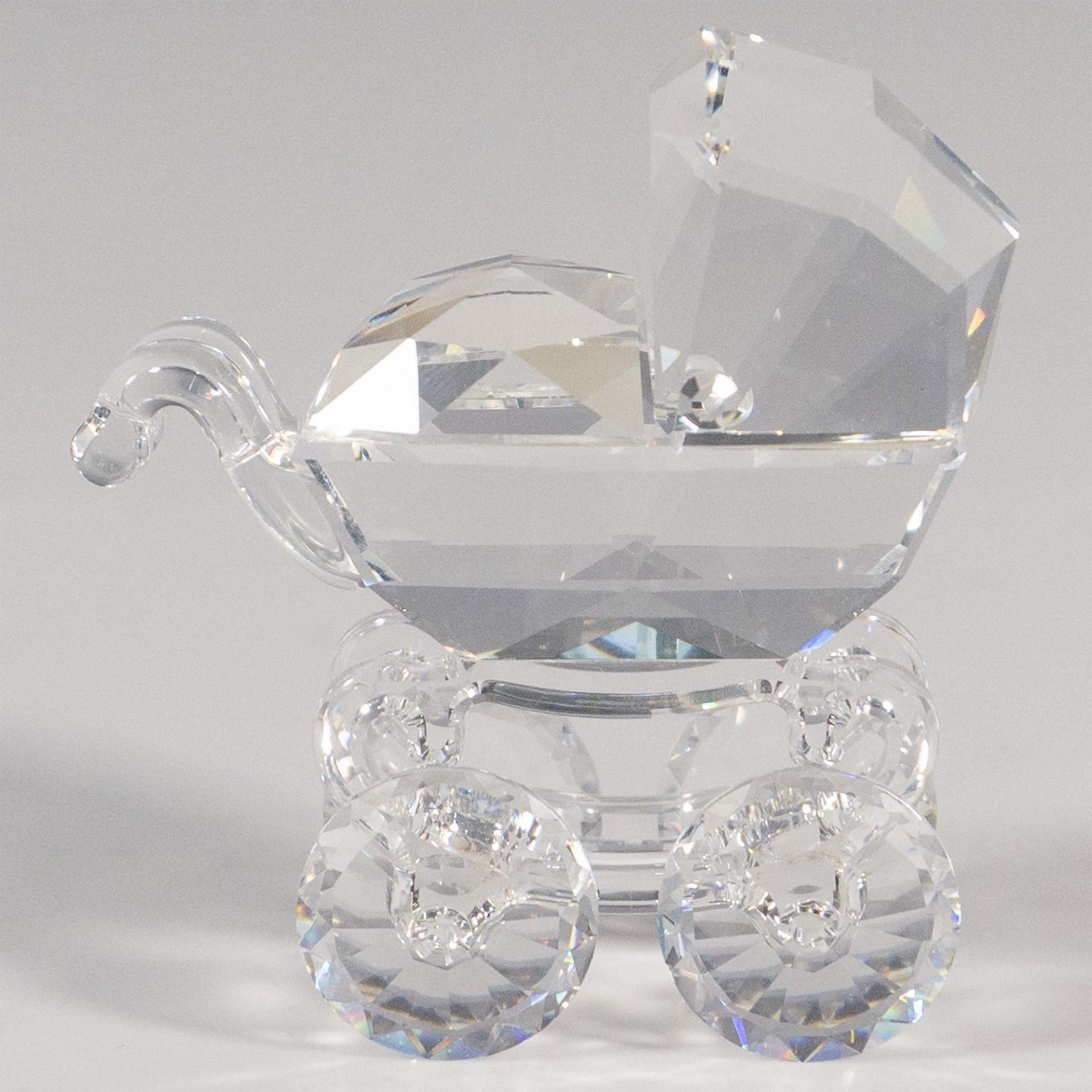 Swarovski Silver Crystal Figurine, Baby Carriage