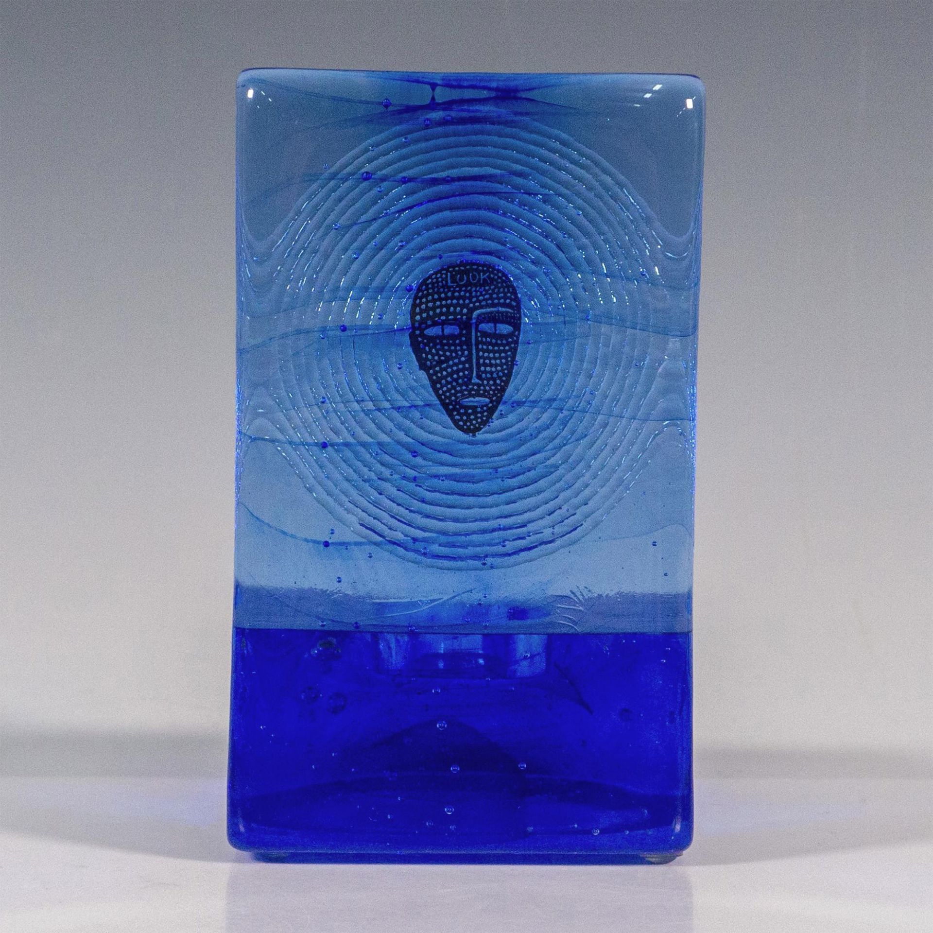 Kosta Boda by Bertil Vallien Blue Art Glass Candle Holder - Bild 2 aus 3
