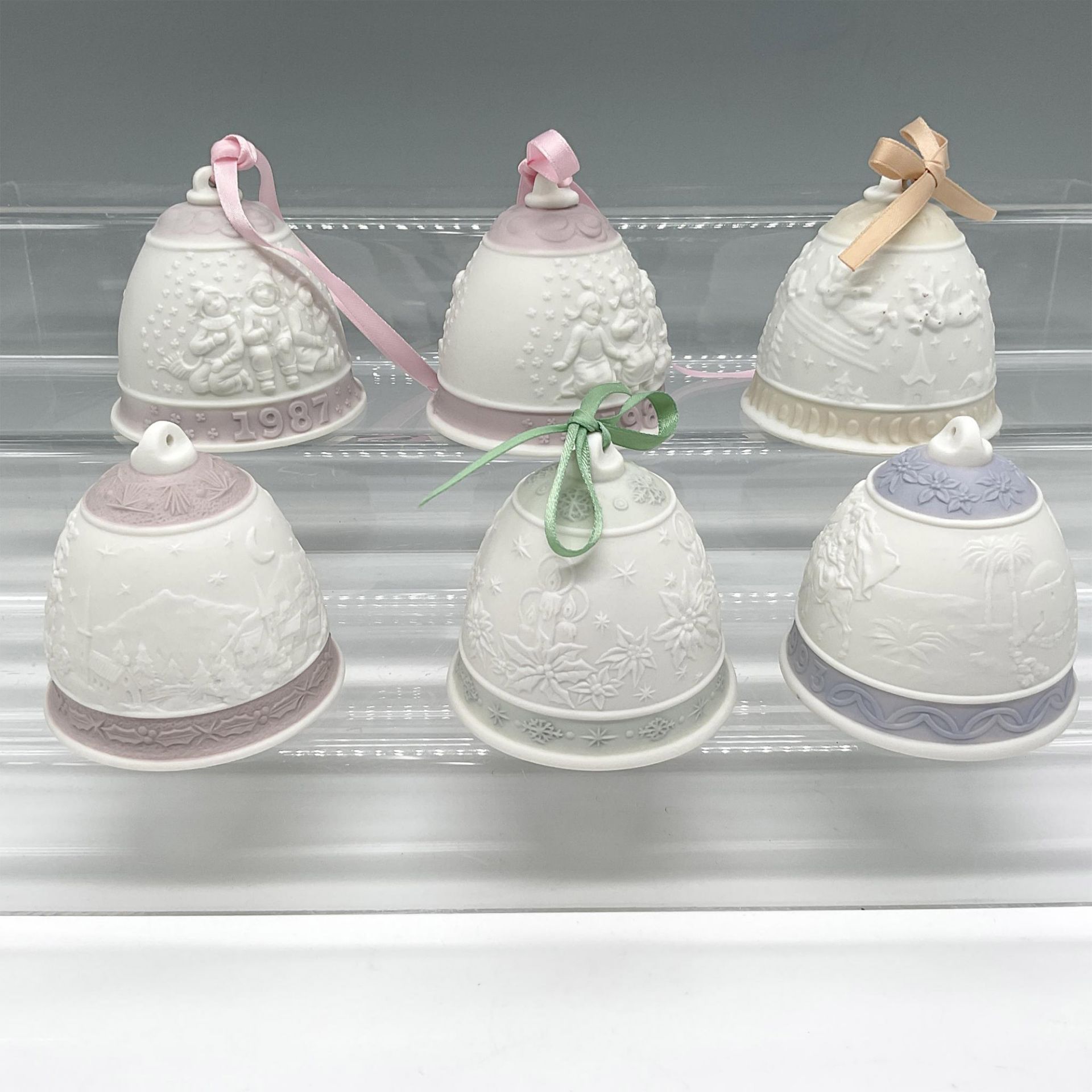 6pc Lladro Porcelain Annual Bell Ornaments - Image 2 of 3