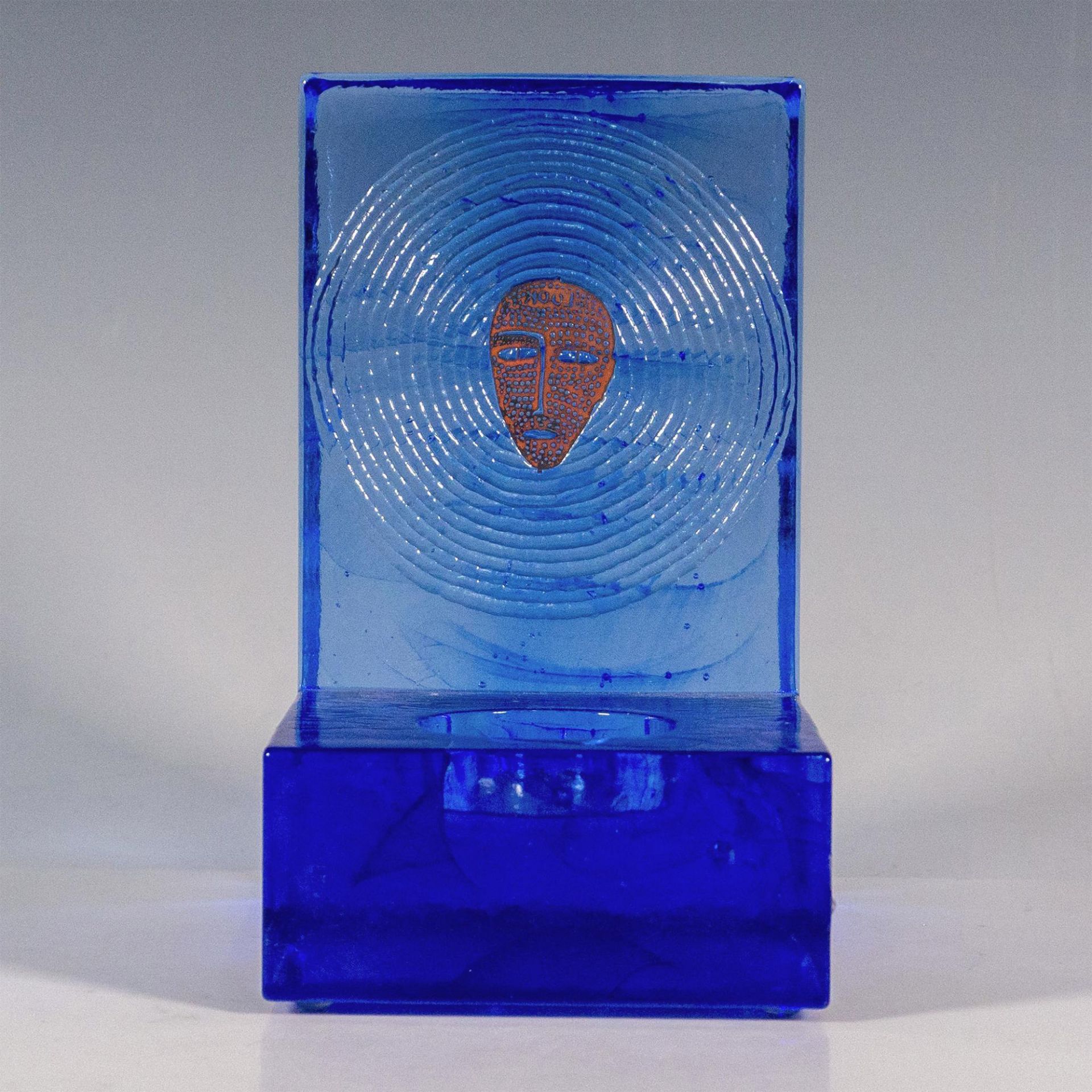 Kosta Boda by Bertil Vallien Blue Art Glass Candle Holder