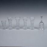 6pc Pressed Glass Vase and Bell Grouping