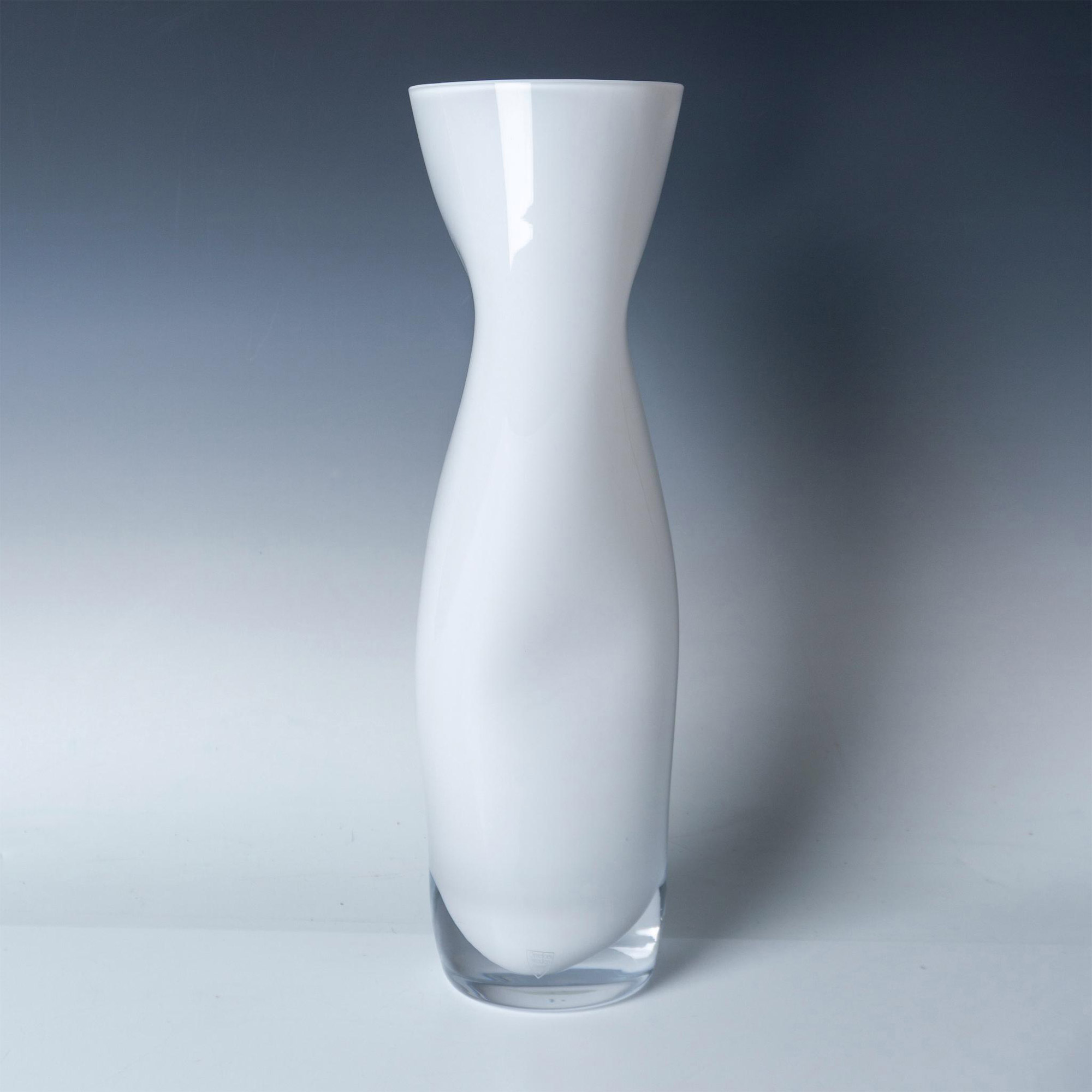 Orrefors Crystal Vase Squeeze White Tall