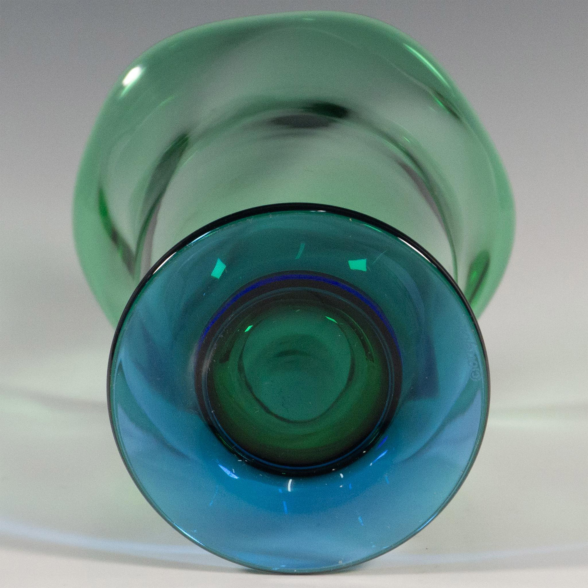 Orrefors by Erika Lagerbielke Glass Vase, Louise Blue Green - Image 2 of 3