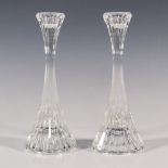 Pair of Mikasa Crystal Single Light Candlesticks, Park Lane