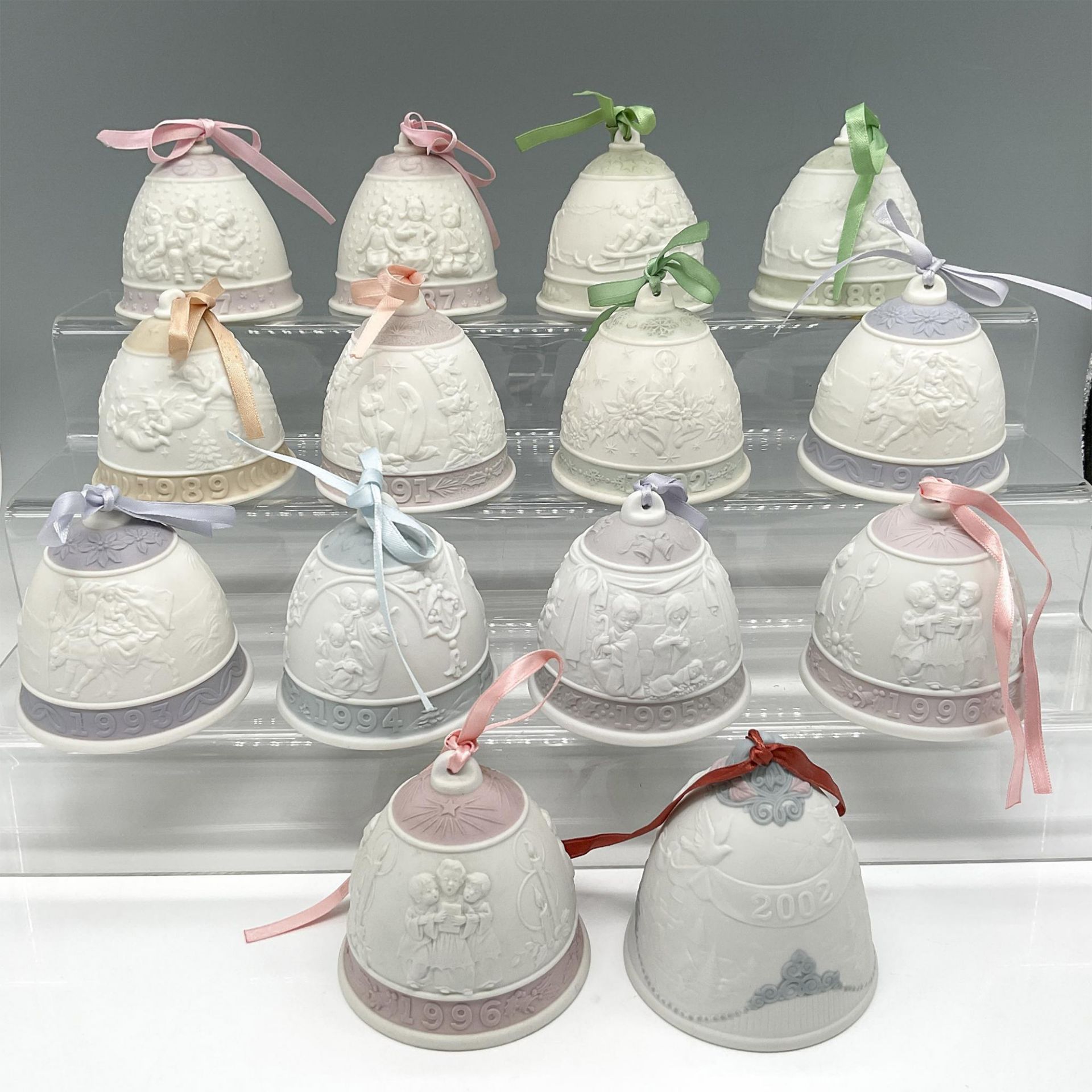 14pc Lladro Porcelain Annual Holiday Bell Ornaments