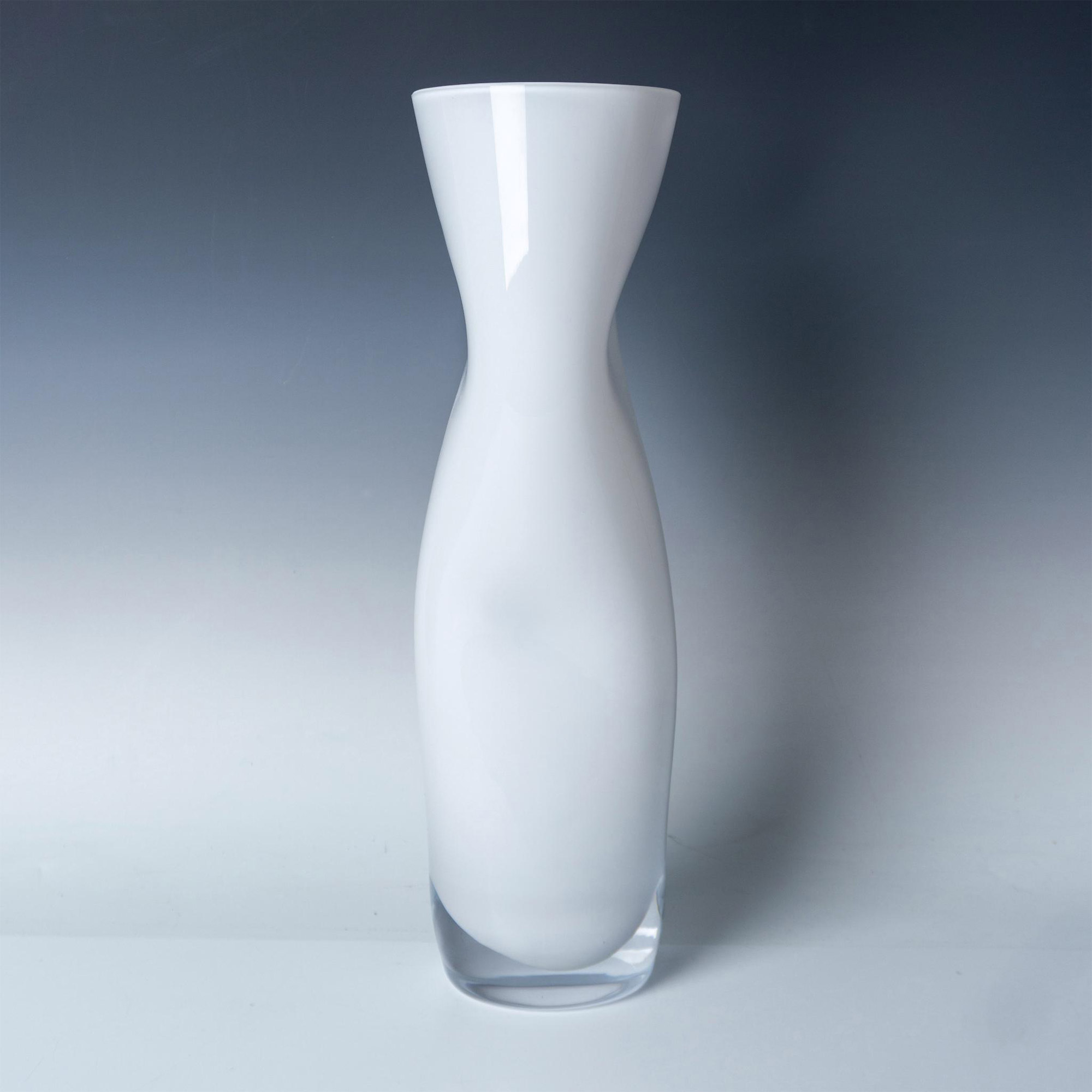 Orrefors Crystal Vase Squeeze White Tall - Image 3 of 4