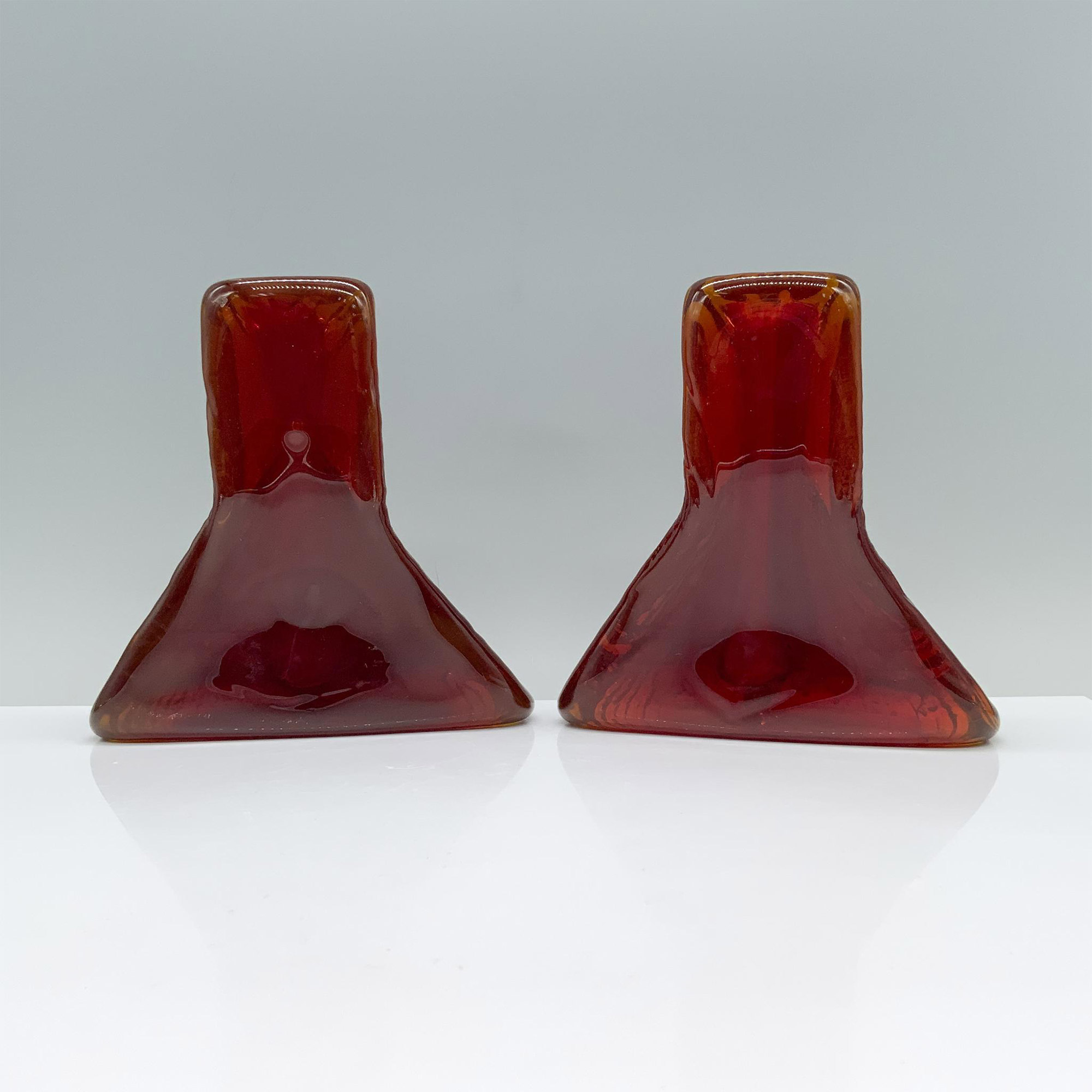 2pc Art Glass Teepee Bookends - Image 2 of 3