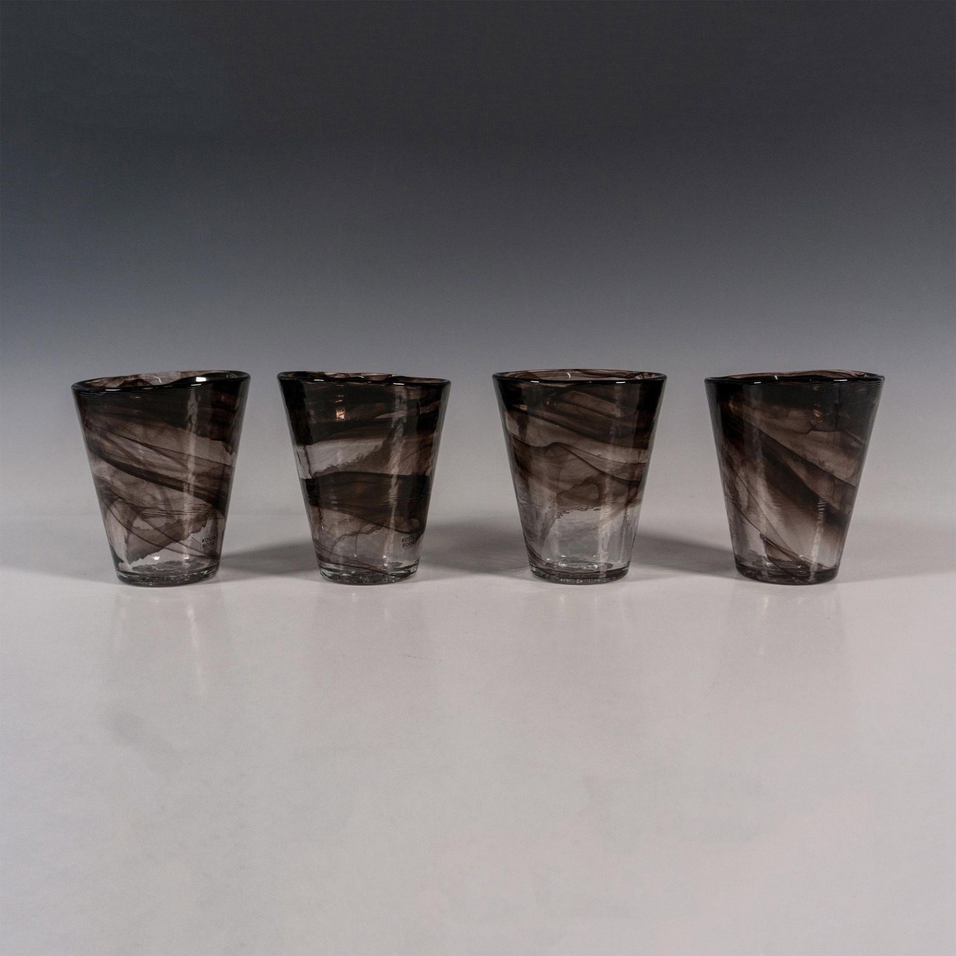 4pc Kosta Boda by Ulrica Hydman-Vallien Glass Tumblers, Mine