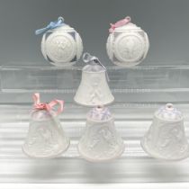 6pc Lladro Porcelain Holiday Ornaments