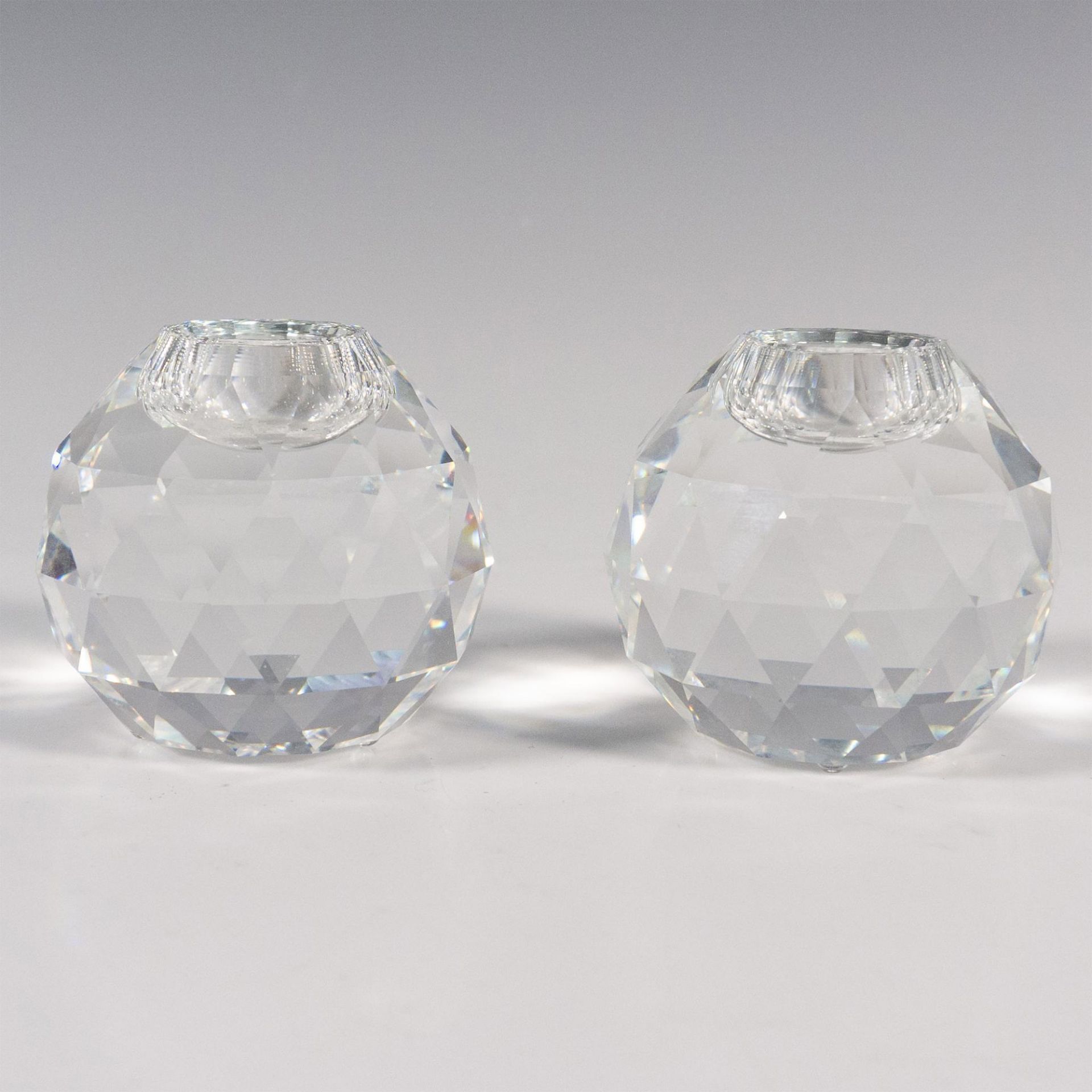 Pair of Swarovski Silver Crystal Candleholders, King Global - Bild 2 aus 5