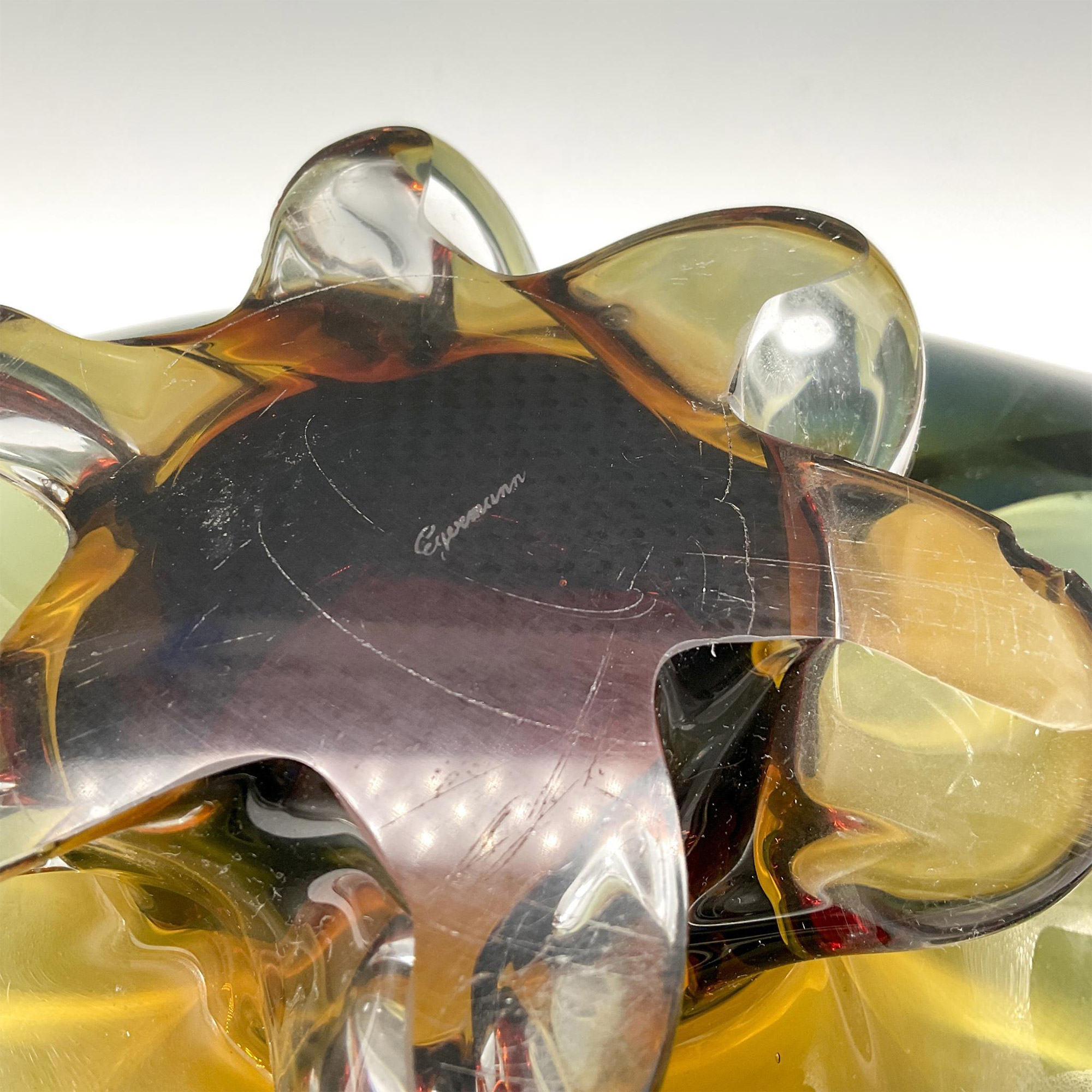 Egermann Bohemian Art Glass Centerpiece Bowl - Image 4 of 4