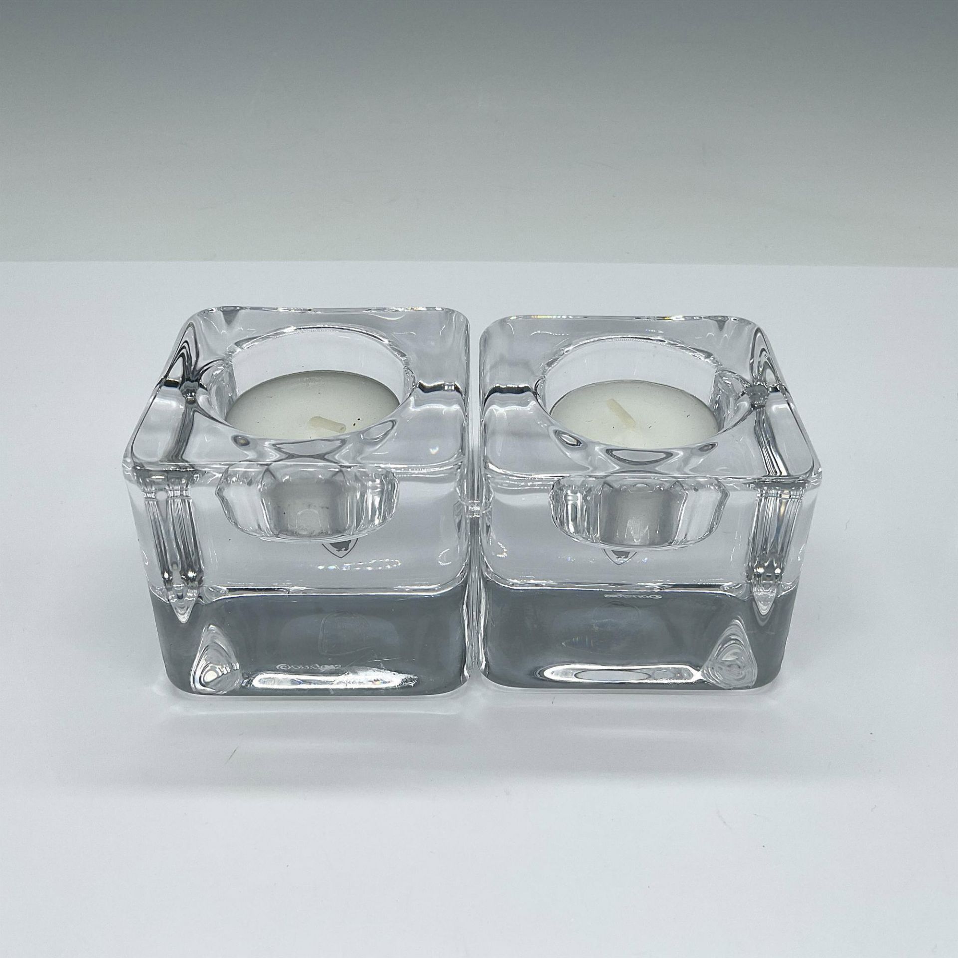 Pair of Orrefors Crystal Ice Cube Candle Holders/Votive - Bild 2 aus 4