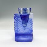 Kosta Boda Glass Candleholder, Ice Age Blue