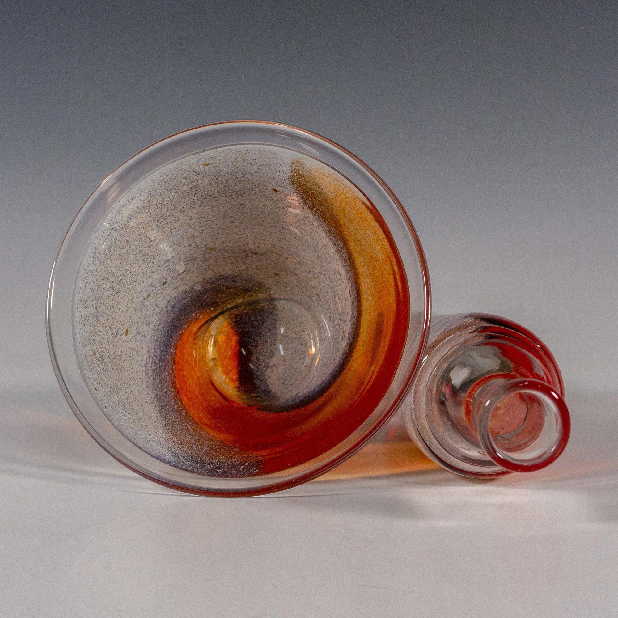 2pc Kosta Boda by Kjell Engman Art Glass Bowl and Vase - Image 4 of 4