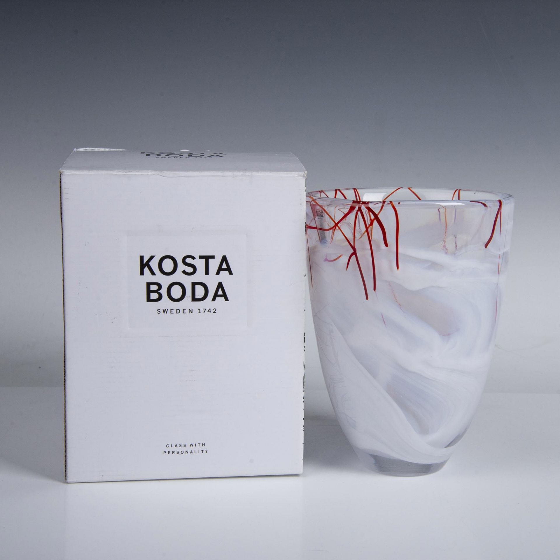 Kosta Boda by Anna Ehrner Art Glass Vase, Contrast - Image 2 of 5
