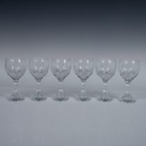 6pc Baccarat Crystal White Wine Glasses, Massena