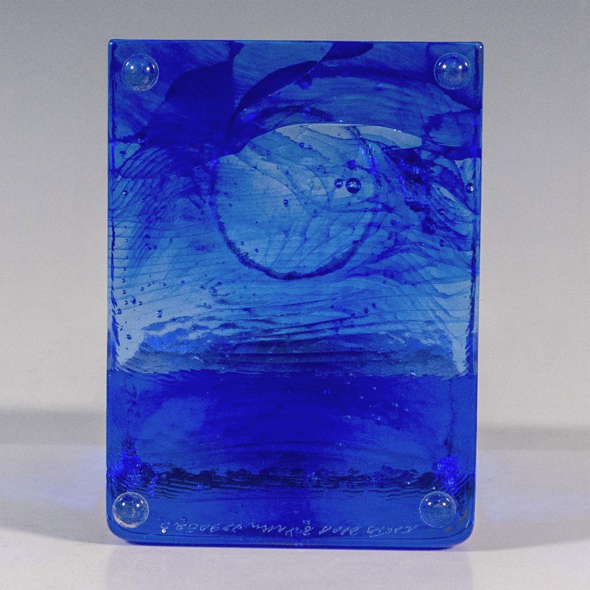 Kosta Boda by Bertil Vallien Blue Art Glass Candle Holder - Bild 3 aus 3