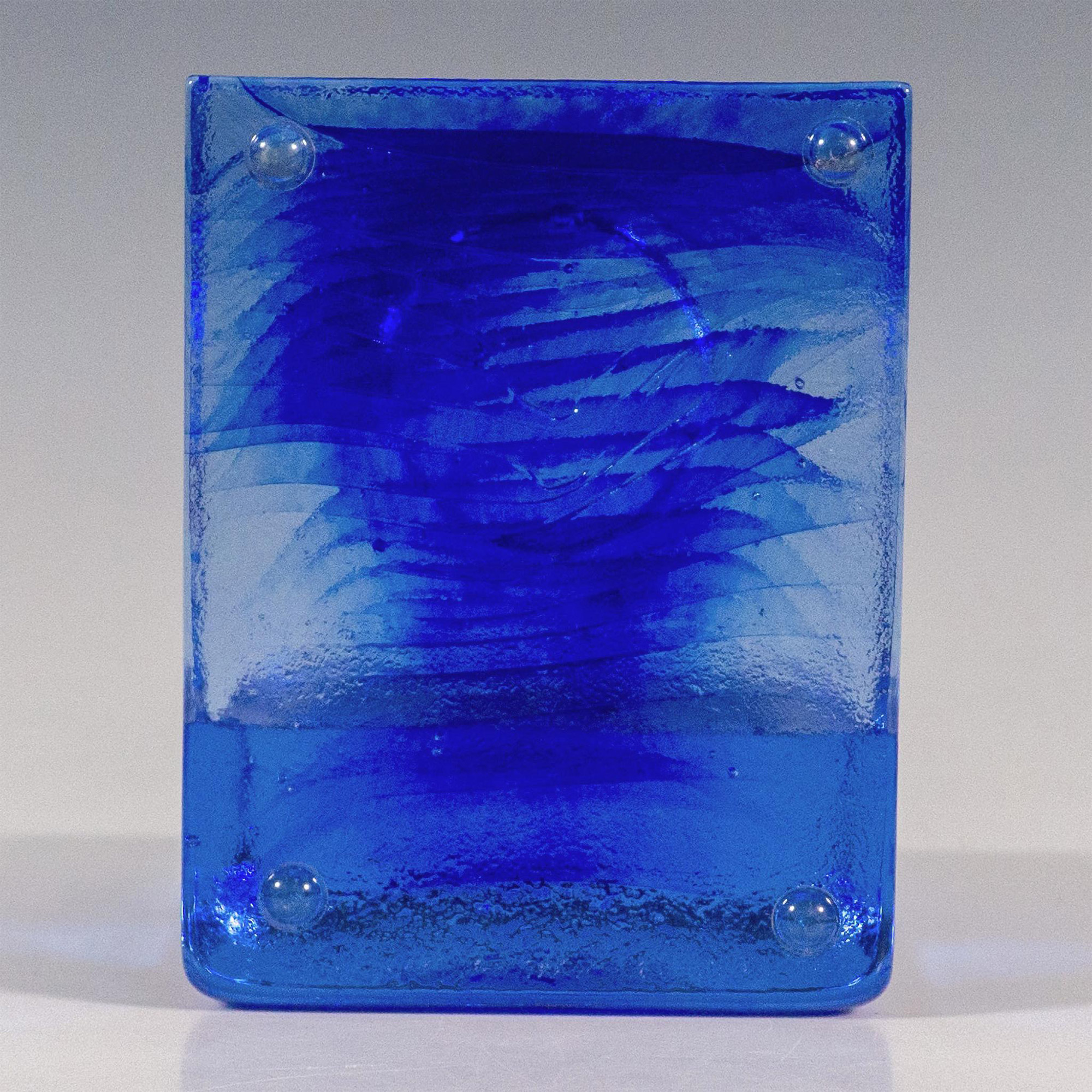 Kosta Boda by Bertil Vallien Blue Art Glass Candle Holder - Image 3 of 3