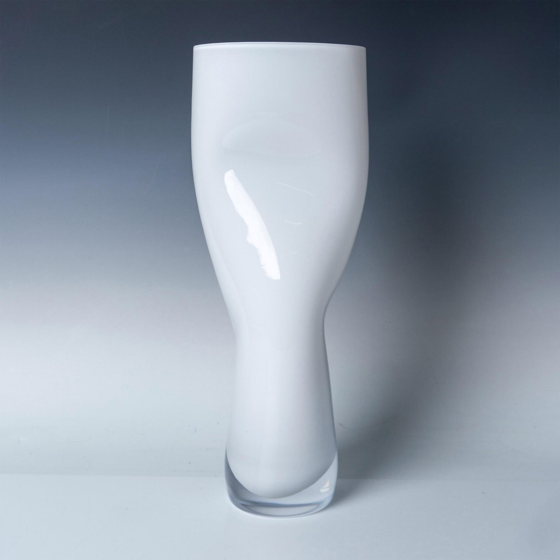 Orrefors Crystal Vase Squeeze White Tall - Image 2 of 4